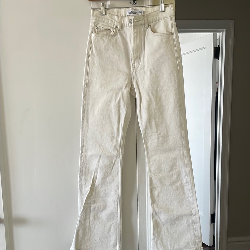 & Other Stories White Flare Wide Leg Jeans